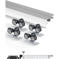 Schiebetür-Beschlagschienensatz Schiebetürsystem 1828 mm, Doppelschienen Schiebetürsystem aus Aluminiumlegierung, passende Türbreite 927 mm x 2, Schiebetür-Beschlagschienensatz Schiebetürsystem 1828 mm, Doppelschienen Schiebetürsystem aus Aluminiumlegierung, passende Türbreite 927 mm x 2, von VEVOR