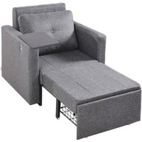 Schlafsofa umbaubares Schlafbett mit Seitentasche & Kissen & Armlehne, Schlafsessel Einzelsessel mit 5-fach verstellbarer Rückenlehne, Schlafsofa umbaubares Schlafbett mit Seitentasche & Kissen & Armlehne, Schlafsessel Einzelsessel mit 5-fach verstellbarer Rückenlehne, von VEVOR