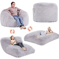 Sitzsackbett umwandelbarer Sessel vom Sitzsack zur Matratze, Bettsessel (1118 x 1118 x 686 mm) mit waschbarem Bezug für Erwachsene, gefüllt mit von VEVOR