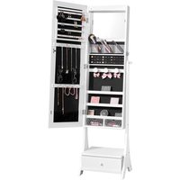 Spiegel-Schmuckschrank, Standspiegel mit Aufbewahrung, abschließbarer Schmuckspiegel-Organizer mit Ganzkörperspiegel & Samtfutter & Spiegel-Schmuckschrank, Standspiegel mit Aufbewahrung, abschließbarer Schmuckspiegel-Organizer mit Ganzkörperspiegel & Samtfutter & von VEVOR