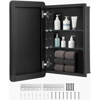 Spiegelschrank verspiegelter Arzneischrank Medizinschrank (406 x 128 x 610 mm) für Badezimmer mit Spiegeltür & verstellbaren Glasböden, Einbau- und von VEVOR