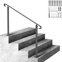 Treppengeländer 140x13,5x97 cm Handlauf Geländer Höhe(bis zu 48 cm) & Winkel(0-52,8°) einstellbar Eingangsgeländer Eisenhandlauf Ideal für 2 oder 3 von VEVOR
