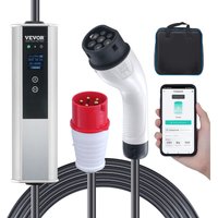 Typ2 ev Ladekabel 16A 3,68kW(einphasig)/11kW(dreiphasig) Elektroauto Ladegerät IP66 Wallbox 7,5m Kabel Ladekabel 4 Stufen der Stromanpassung von VEVOR