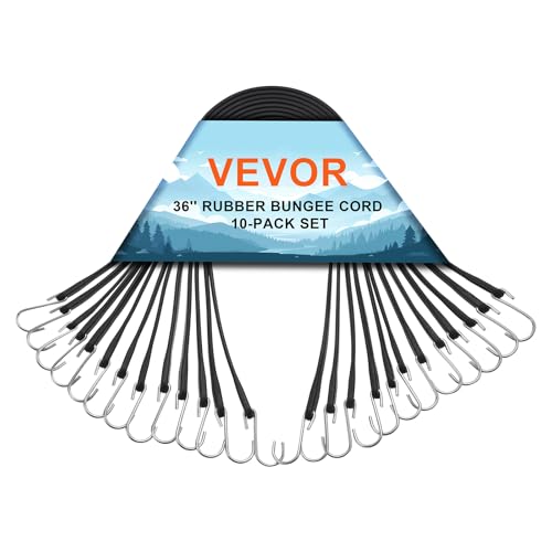 VEVOR 10-teiliges flaches Spannseil, Robuste Spanngummis mit S-Haken aus Stahl, 91 cm langes elastisches Spanngurte, Gepäckgummi, Expander, Gepäckspanner für Fracht, Planen, LKWs und Zelte, schwarz VEVOR 10-teiliges flaches Spannseil, Robuste Spanngummis mit S-Haken aus Stahl, 91 cm langes elastisches Spanngurte, Gepäckgummi, Expander, Gepäckspanner für Fracht, Planen, LKWs und Zelte, schwarz von VEVOR