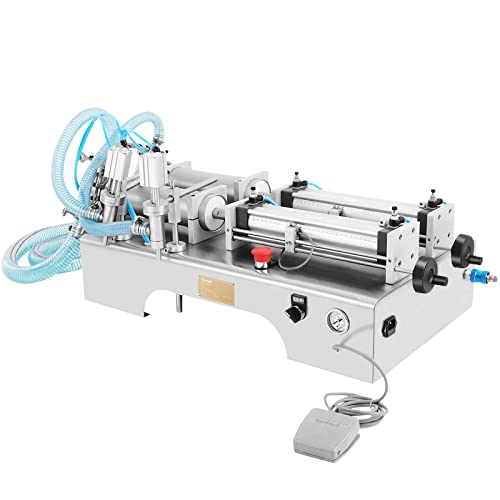 VEVOR 10W Füllmaschine Flüssigkeit 100-1000ML Liquid Filling Machine Abfüller Flüssigkeitsabfüllmaschine mit Doppelkopf von VEVOR