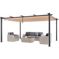 VEVOR 12'x16' einziehbare Pergola für den Außenbereich mit Baldachin,Aluminium-Pergola mit einziehbarem Baldachin,moderne Pergola mit von VEVOR