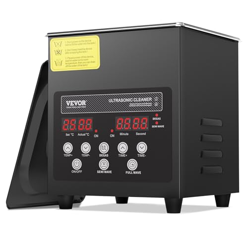 VEVOR 2 L Ultraschallreiniger 60 W digitales Ultraschallreinigungsgerät mit Schonmodus & verbesserter Entgasung, 40 kHz industrieller Schmuckreiniger mit Heizung & Timer, für Brillen Uhren Schwarz von VEVOR