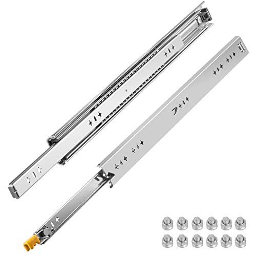 VEVOR 2 Stk. Schubladenschienen aus Kaltgewalzter Stahl, Auszugsschienen 113 kg Traglast, für Raummöbel industrielle Schubladen Autoschubladen Büroschränke Heavy Duty Drawer Slides Silber 36Inch von VEVOR