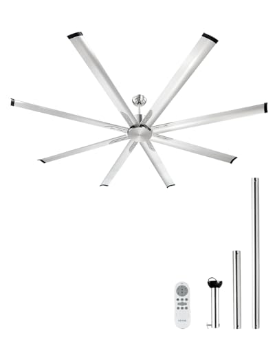 VEVOR 214 cm Deckenventilator ohne Beleuchtung, 6-Gang-Fernbedienung, 8 Flügel, umkehrbarer Gleichstrommotor, Ventilator für Schlafzimmer, Wohnzimmer, Terrasse, Innen-/Außenbereich, gebürstetes Nickel VEVOR 214 cm Deckenventilator ohne Beleuchtung, 6-Gang-Fernbedienung, 8 Flügel, umkehrbarer Gleichstrommotor, Ventilator für Schlafzimmer, Wohnzimmer, Terrasse, Innen-/Außenbereich, gebürstetes Nickel von VEVOR