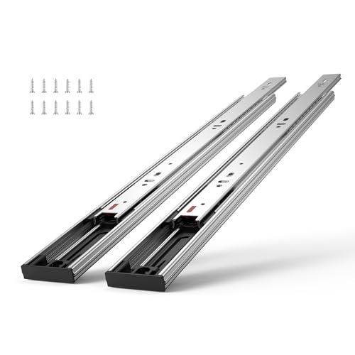 VEVOR Schubladenführungen 6 Paar Kugelauszüge 609,6 mm Geräuscharm Soft Close 45,4 kg Seitenmontage Stahlführungsschiene Vollauszug für Regal Schrank Küche von VEVOR