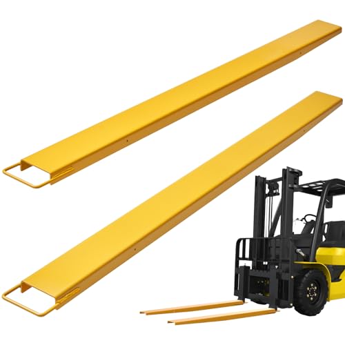 VEVOR 2er-Set Gabelverlängerungen 2130 mm Zinkenverlängerung 1,815 Tonnen Tragfähigkeit Gabelzinken Q235 Kohlenstoffstahl einteiliges Design Palettengabelverlängerung Kompatibel mit 106 mm Gabeln von VEVOR