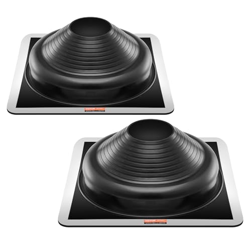 VEVOR 2er-Set Rohrmanschette, passend für Rohr-Außendurchmesser von 170 bis 355 mm, EDPM-Dachdurchführung, Dachabdichtungsflansch -55 bis 100℃, für Schornstein, Holzofen & Außenentlüftungsrohre von VEVOR