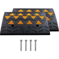 Mophorn - Bordsteinrampe aus Gummi, 2er-Pack, 15,2 cm Steighöhe, robuste Schwellenrampen mit einer Tragkraft von 15 t, Auffahrtsrampen mit stabiler von MOPHORN