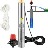 VEVOR 3" Tiefbrunnenpumpe 550W Brunnenpumpe Max. Durchfluss 50L/min Tauchpumpe Max. Förderhöhe 89m Tauchwasserpumpe Sandbeständig 5% Max. Drehzahl von VEVOR