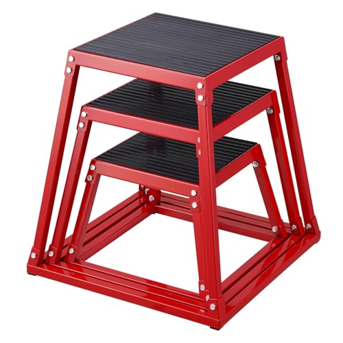 VEVOR 3-teilige Plyometrische Sprungboxen, 305/458/609 mm Plyometric Box Rot, Rutschfestes Fitness-Übungs-Step-Up-Box-Set für Heim-Fitness-Training, Konditions-Krafttraining, Jump Training Tragbar VEVOR 3-teilige Plyometrische Sprungboxen, 305/458/609 mm Plyometric Box Rot, Rutschfestes Fitness-Übungs-Step-Up-Box-Set für Heim-Fitness-Training, Konditions-Krafttraining, Jump Training Tragbar von VEVOR