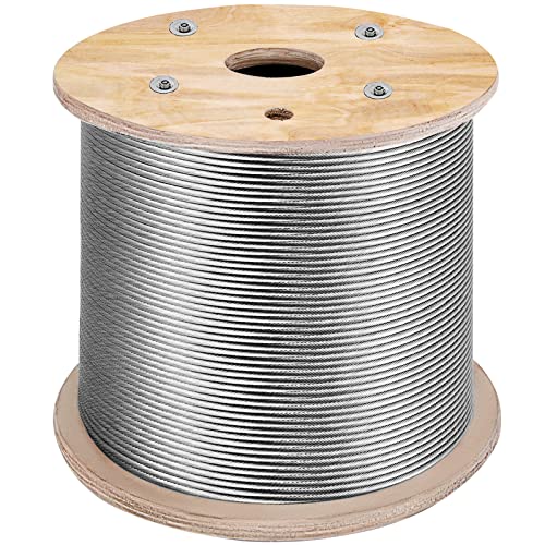 VEVOR 316 Edelstahl Kabel Drahtseil 1x19 150 M, Stahlseil Seil Draht Stahl Mindestbruchkraft 8,3 KN, Edelstahl-Drahtseil-Kabel Rostfrei Zugfestigkeit 1570 MPa für Leichtindustrie Brücken usw. von VEVOR
