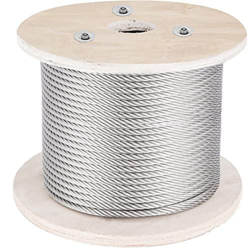 VEVOR 316-Edelstahlkabel, 152 m langes Edelstahldrahtseil mit 4 mm Durchmesser und 1x19-Konstruktion, 1496 kg Bruchfestigkeitsstahlkabel für Außengeländer, Terrassen, DIY-Balustraden VEVOR 316-Edelstahlkabel, 152 m langes Edelstahldrahtseil mit 4 mm Durchmesser und 1x19-Konstruktion, 1496 kg Bruchfestigkeitsstahlkabel für Außengeländer, Terrassen, DIY-Balustraden von VEVOR