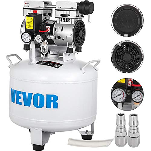 VEVOR 40L Druckluftkompressor 850W Flüsterkompressor Stehend Luftabgabe Druckluftkompressor ölfrei 220V, 40L/850W von VEVOR