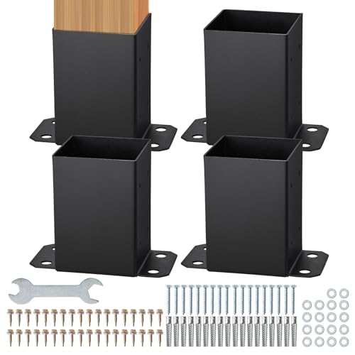 VEVOR 4er-Set Aufschraubhülse 96 x 140 x 163 mm Pfostenträger aus Kohlenstoffstahl mit Sprühbeschichtung Installation auf Beton-oder Holzböden Pfostenschuh Pfosten Ideal für Pergolen Verandageländern VEVOR 4er-Set Aufschraubhülse 96 x 140 x 163 mm Pfostenträger aus Kohlenstoffstahl mit Sprühbeschichtung Installation auf Beton-oder Holzböden Pfostenschuh Pfosten Ideal für Pergolen Verandageländern von VEVOR