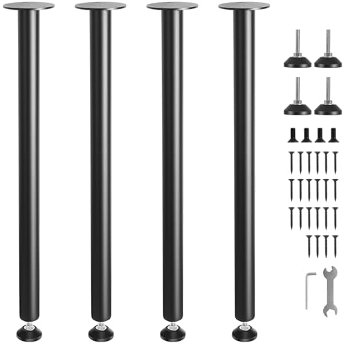 VEVOR 4er-Set Tischbeine Tischkufen 762mm hoch 110mm Montageplatte Kohlenstoffstahl mattschwarze Pulverbeschichtung 544kg Tragfähigkeit Ideal für Küchentische Wohnzimmerkonsolen Studio-Tische von VEVOR