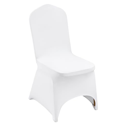 VEVOR 50 Stück weißen Stuhlhussen Polyester Spandex Stuhlabdeckung Stretch Slipcovers für Hochzeit Party Essen Bankett Stuhl Dekoration deckt von VEVOR