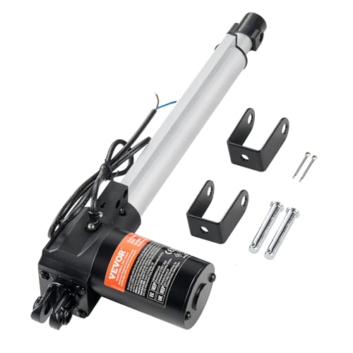 VEVOR 6000N Linear Actuator DC 12V Linearantrieb IP44 Elektrischer Linearmotor 250mm Hublänge Geräuschpegel ≤ 50dB Elektrische Türöffner 5 mm/s Fahrgeschwindigkeit Lineartechnik Verstellantrieb von VEVOR
