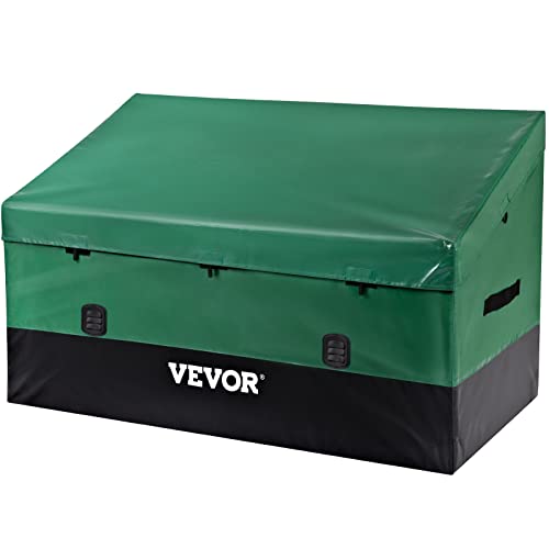 VEVOR 660L Auflagenbox Außenbereich 155x63x75cm Gartenbox aus PE-Plane auf industriellem Niveau Wasserdicht Luftdurchlässig Aufbewahrungsbox Truhe Gartenbox, Grün & Schwarz von VEVOR
