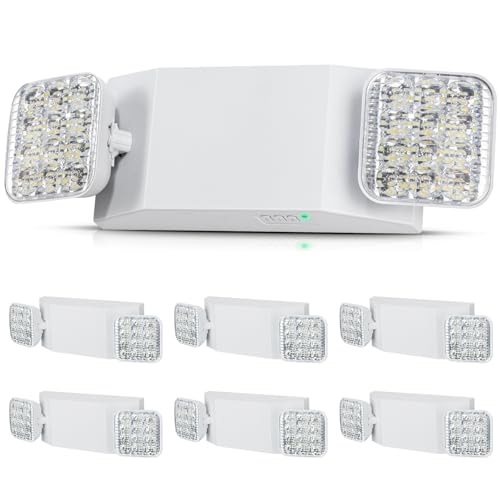 VEVOR 6er-Pack kommerzielle Notbeleuchtung, 3 W, weiße LED-Notausgangsbeleuchtung mit 180-Minuten-Backup-Batterie, verstellbarer 2-LED-Quadratkopf, Decken- oder Wandmontage für Stromausfälle VEVOR 6er-Pack kommerzielle Notbeleuchtung, 3 W, weiße LED-Notausgangsbeleuchtung mit 180-Minuten-Backup-Batterie, verstellbarer 2-LED-Quadratkopf, Decken- oder Wandmontage für Stromausfälle von VEVOR