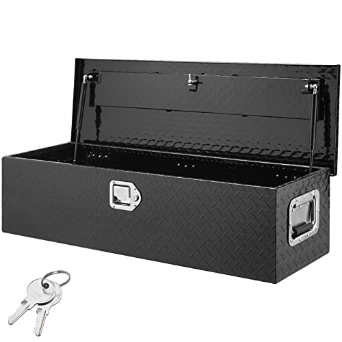 VEVOR 990 x 330 x 254 mm Werkzeugkasten für Lkw-Ladefläche, Abschließbar 83 L Truckbox Werkzeugbox Aufbewahrungs-Werkzeugkasten, 39 kg Tragfähigkeit Werkzeugkiste Organizer für Wohnmobil, PKW Schwarz von VEVOR