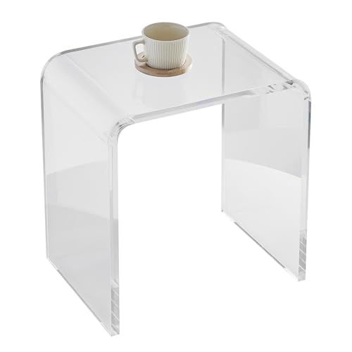 VEVOR Acryl-Beistelltisch 415 x 305 x 460 mm, U-förmiger Acryltisch Beistelltisch, Transparenter Couchtisch für Getränke, Essen, Snacks, Verwendet im Wohnzimmer, Schlafzimmer, Arbeitszimmer usw. von VEVOR