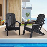 VEVOR Adirondack-Stuhl aus Kunststoff, 2er-Set, wetterfest, tragbar, klappbar, Feuerstellenstuhl, Adirondack-Terrassenstuhl mit Getränkehalter, mit von VEVOR