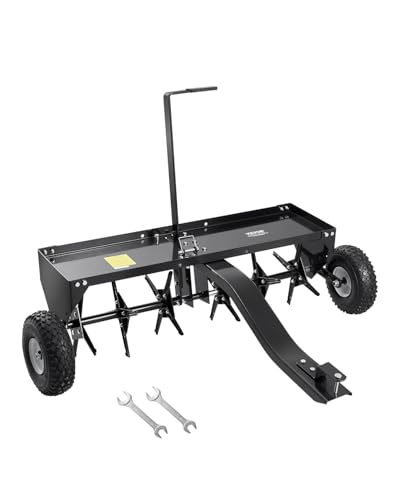 VEVOR Aerifizierer 1275x980x885 mm, Rasenbelüfter mit Universalkupplung, Anhängebelüfter mit Eisenspikes, Aufsitzmäher zum Hinterherziehen für Gärten, Rasenflächen, Bauernhöfe von VEVOR