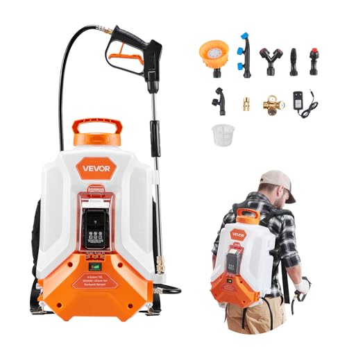 VEVOR Akku-Drucksprüher, 16 L elektrisches Sprühgerät, 2 Stäbe & 8 Düsen, einstellbar 0–6 bar, 4 Stunden Laufzeit, tragbare Rucksacksprühgerät für Hof & Garten zum Jäten, Sprühen und Reinigen VEVOR Akku-Drucksprüher, 16 L elektrisches Sprühgerät, 2 Stäbe & 8 Düsen, einstellbar 0–6 bar, 4 Stunden Laufzeit, tragbare Rucksacksprühgerät für Hof & Garten zum Jäten, Sprühen und Reinigen von VEVOR