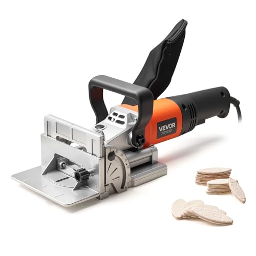 VEVOR Akku Flachdübelfräse, 5,9 A, Nutfräse mit 11.600 U/min 760 W Motor, 45-Grad-Positionierungskerbe, Hartmetall-Sägeblatt, Staubbeutel, einstellbarem Winkel & Tiefe, für Holzbearbeitung VEVOR Akku Flachdübelfräse, 5,9 A, Nutfräse mit 11.600 U/min 760 W Motor, 45-Grad-Positionierungskerbe, Hartmetall-Sägeblatt, Staubbeutel, einstellbarem Winkel & Tiefe, für Holzbearbeitung von VEVOR