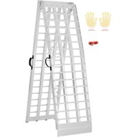 Aluminium-Rampe 1 Stk. Hochleistungsrampe Verladerrampe (680 kg belastbar) mit breiterer Rampenoberfläche, universelle stabile Laderampe mit Griffen, von VEVOR