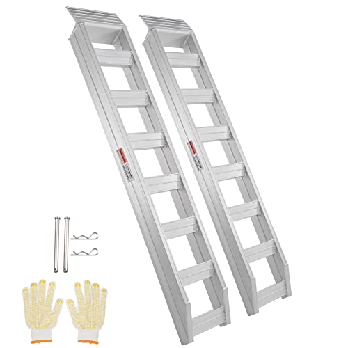 VEVOR Aluminiumrampen Hochleistungsrampen mit Oberem Hakenbefestigungsende, Universelle Laderampe für Motorräder, Traktoren, ATV/UTV, Lkws, Rasenmäher, 4 t, 2 Stück VEVOR Aluminiumrampen Hochleistungsrampen mit Oberem Hakenbefestigungsende, Universelle Laderampe für Motorräder, Traktoren, ATV/UTV, Lkws, Rasenmäher, 4 t, 2 Stück von VEVOR