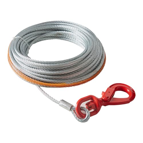 VEVOR Anschlagseil 9,5 mm x 22,9 m Stahlseil 67,6 kN Bruchfestigkeit des Kabels Forstseil mit Drehhaken Hebeseil Drahtseil Abschleppseil Ideal für ATVs UTVs Autos SUVs oder große Geländewagen VEVOR Anschlagseil 9,5 mm x 22,9 m Stahlseil 67,6 kN Bruchfestigkeit des Kabels Forstseil mit Drehhaken Hebeseil Drahtseil Abschleppseil Ideal für ATVs UTVs Autos SUVs oder große Geländewagen von VEVOR