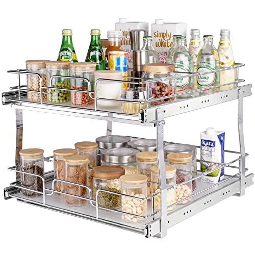 VEVOR Ausziehbares Spülschrankregal Küchenschrank Gewürzregal Doppelkorb, 452 x 516 x 80 mm + 474 x 533 x 80 mm Waschbecken Regal Herausziehbarer Schrank Organizer Unterschrankregal Spülschrank VEVOR Ausziehbares Spülschrankregal Küchenschrank Gewürzregal Doppelkorb, 452 x 516 x 80 mm + 474 x 533 x 80 mm Waschbecken Regal Herausziehbarer Schrank Organizer Unterschrankregal Spülschrank von VEVOR