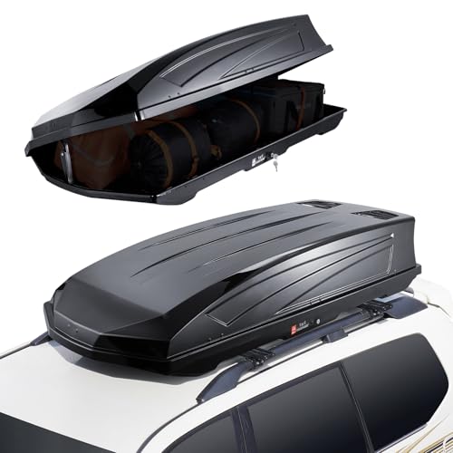 VEVOR Auto Dachbox Dachkoffer Aufbewahrungsbox 562 L, ABS-Hartschalen Dachgepäckträger Aufbewahrungsbox mit beidseitiger Öffnung, wasserdichte Gepäckaufbewahrungsbox für Autos, Kombi, SUVs von VEVOR