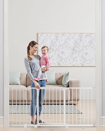 VEVOR Babygitter Hundegitter Trenngitter mit Verstellbarer Breite (154-161 cm), Treppenschutzgitter für die Sicherheit von Kindern & Haustieren, Einhandöffnung, für Treppen und Türen, schwarz von VEVOR
