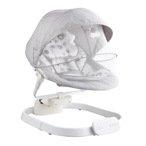 VEVOR Babyschaukel, Babywippe mit 3 Geschwindigkeiten & 3 Sitzpositionen, IMD-Touchpanel, Fernbedienung, Bluetooth & 10 voreingestellten Liedern, für Kinder im Alter von 0–9 Monaten bis zu 9 kg VEVOR Babyschaukel, Babywippe mit 3 Geschwindigkeiten & 3 Sitzpositionen, IMD-Touchpanel, Fernbedienung, Bluetooth & 10 voreingestellten Liedern, für Kinder im Alter von 0–9 Monaten bis zu 9 kg von VEVOR