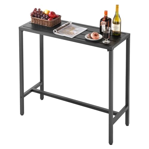 VEVOR Bartisch, 1000 x 375 x 980 mm, Bistrotisch, Stehtisch mit Metallgestell, rechteckige Esstische, Küchentisch, Tresentisch, Partytisch, Gartenmöbel für Balkon, Garten, Poolrand von VEVOR