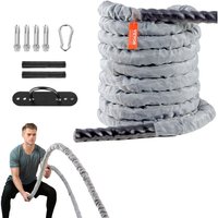 VEVOR Battle Rope, 1,5 Zoll Durchmesser, 30 Fuß Länge, Polyester-Trainingsseil, Battle-Trainingsgerät mit Schutzhülle und Anker, schweres Seil für von VEVOR