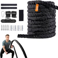VEVOR Battle Rope, 1,5 Zoll Durchmesser, 30 Fuß Länge, Polyester-Trainingsseil, Battle-Trainingsgerät mit Schutzhülle und Anker, schweres Seil für von VEVOR