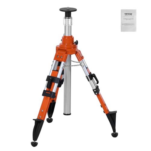 VEVOR Baustativ, 5/8"-11-Gewindehalterung, höhenverstellbar 690-1720 mm, robustes Vermessungsstativ, mit Wasserwaage und Diffusionsbegrenzer, rutschfeste Füße für Laser & Nivelliergeräte von VEVOR