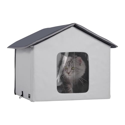 VEVOR Beheiztes Katzenhaus, Katzenunterschlupf für draußen mit Einstellbarer Temperatur und Timer, Faltbarer Katzenunterschlupf aus 600D Oxford-Gewebe mit beheiztem Kissen für den Winter VEVOR Beheiztes Katzenhaus, Katzenunterschlupf für draußen mit Einstellbarer Temperatur und Timer, Faltbarer Katzenunterschlupf aus 600D Oxford-Gewebe mit beheiztem Kissen für den Winter von VEVOR