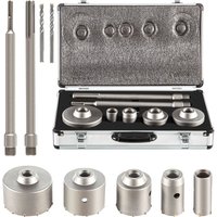 VEVOR Beton Bohrkronen Set Lochsäge 11 Stück mit SDS Max/SDS Plus & 2 Zentrierbohrer, Steckdosenbohrer Dosensenker Kronenbohrer für Mauerwerk 30-100 von VEVOR