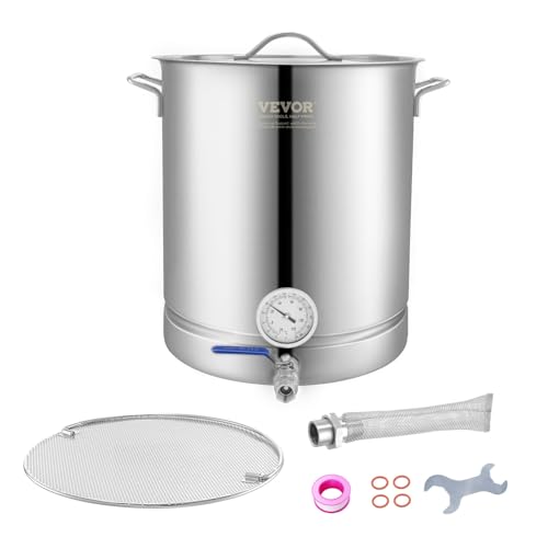 VEVOR Bierbraukessel Bierbrauanlage 60,56 L Bierbrauset Maischekessel 400 x 480 mm, Edelstahl Bierbrauanlagen mit doppelter Temperaturanzeige, Bierbrauanlage, Geeignet für Biere, Rotweine usw. von VEVOR