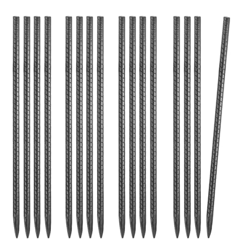 VEVOR Bodenanker, 406,4 mm, I-Typ mit 11,5 mm Durchmesser, verzinkte Zeltheringe, Erdanker, Erdnägel, Heringe, für Zelten, Vordächern, Camping, Trampolin, Blumenständer (16er-Pack) von VEVOR