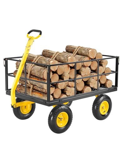 VEVOR Bollerwagen 116,8x76x43 cm, Transportwagen, Gartenwagen, Gerätewagen, 2-in-1-Handwagen, mit 13-Zoll-All-Terrain-Reifen, abnehmbaren Seitenteilen aus Netzmaterial & um 180° drehbarem Griff VEVOR Bollerwagen 116,8x76x43 cm, Transportwagen, Gartenwagen, Gerätewagen, 2-in-1-Handwagen, mit 13-Zoll-All-Terrain-Reifen, abnehmbaren Seitenteilen aus Netzmaterial & um 180° drehbarem Griff von VEVOR